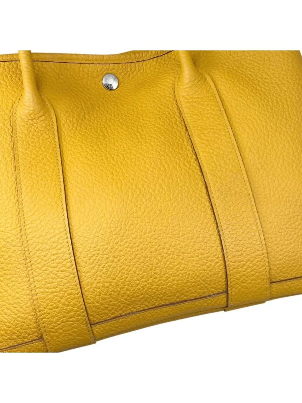 Hermes Tote Bag Garden Party PM Negonda Jaune Ambre Yellow Silver